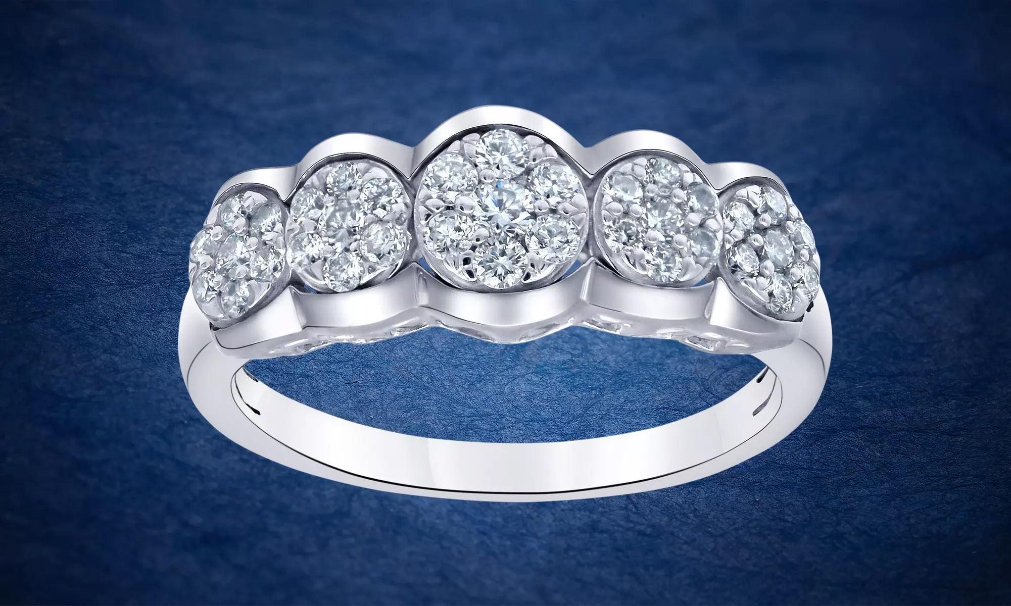 1/2 Cttw Lab Grown Diamond Cluster Wedding Ring in Silver by Brilliant Diamond - Primary Image
