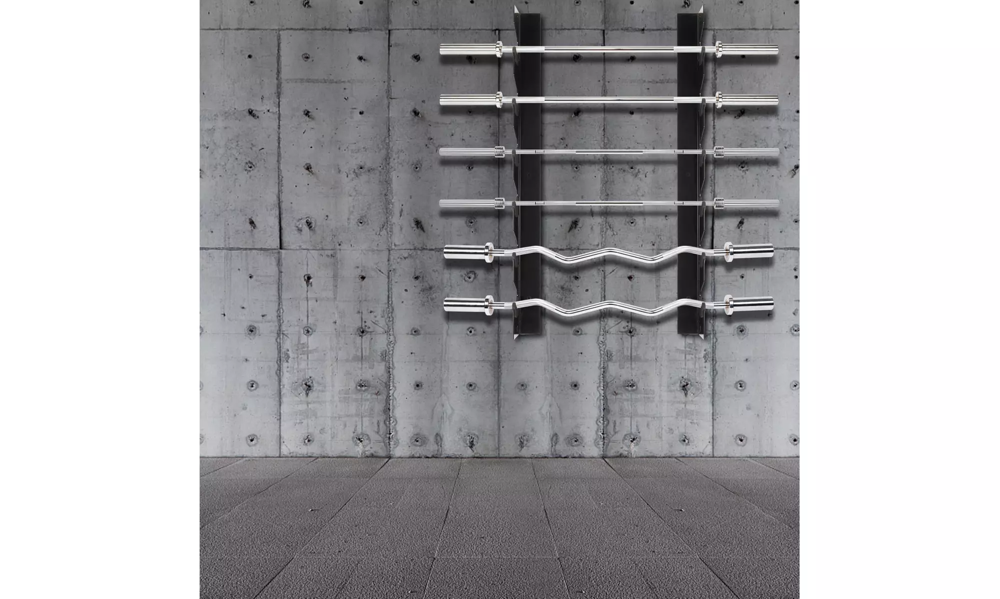 Weight Bar Holder Wall Mounted, for 6 Olympic Bars - Primary Image