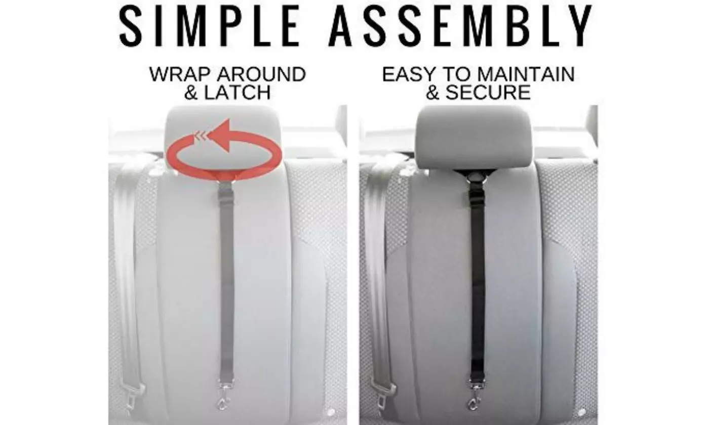 2-Pack Adjustable Pet Dog Cat Safety Leads Car Seat Belt Harness Seatbelt