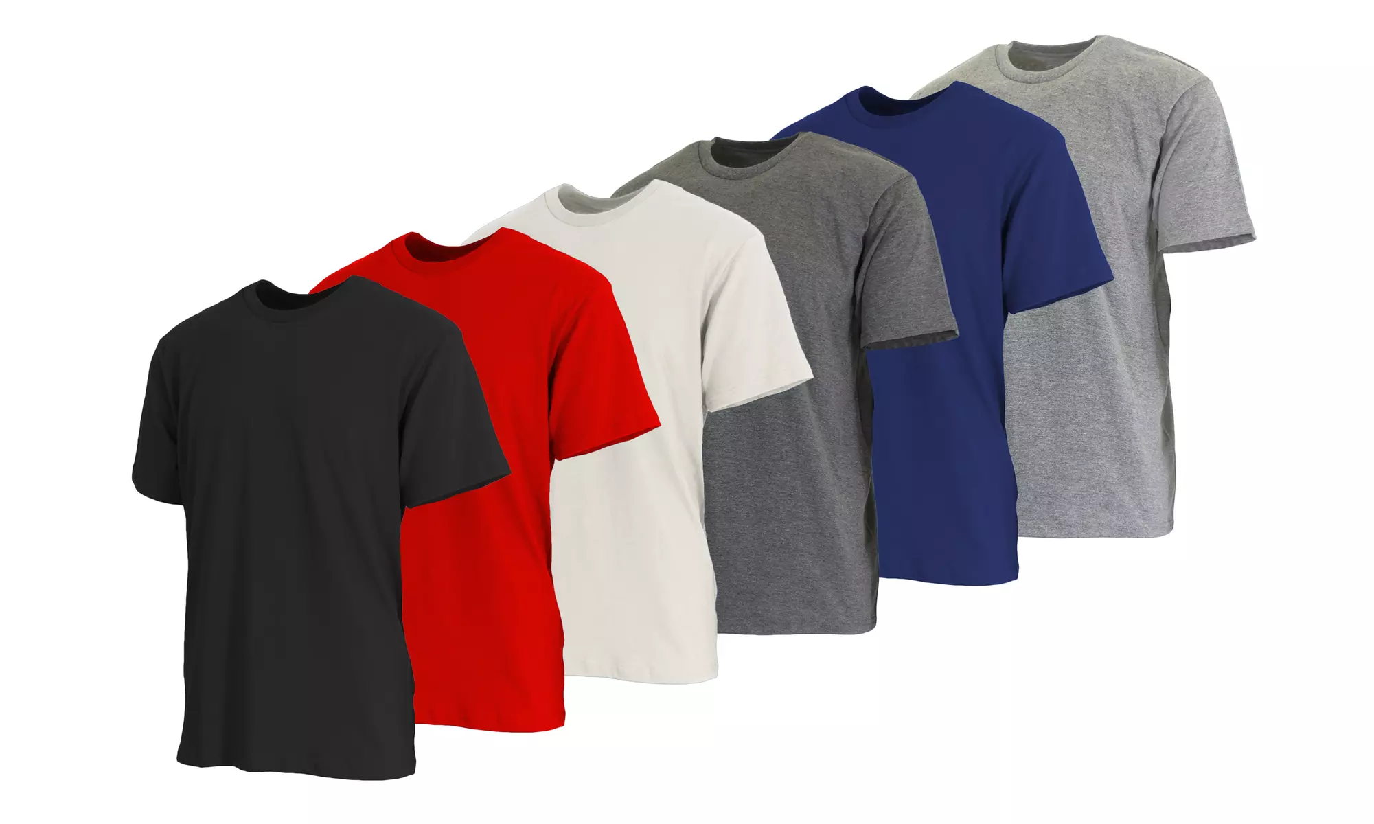 Men's 6-Pack Short Sleeve Crew Neck Classic Tee (Sizes, S to 3XL)