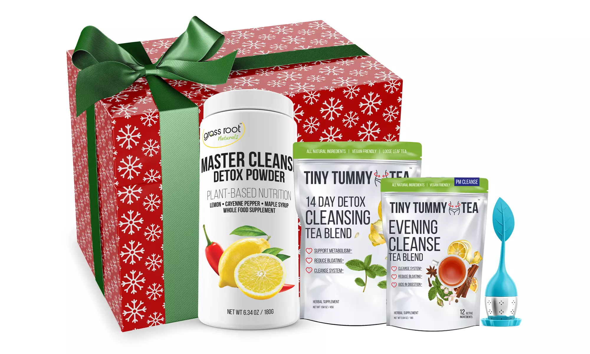 Tiny Tummy Tea Detox and Master Cleanse Holiday Gift Set (4-Pack)