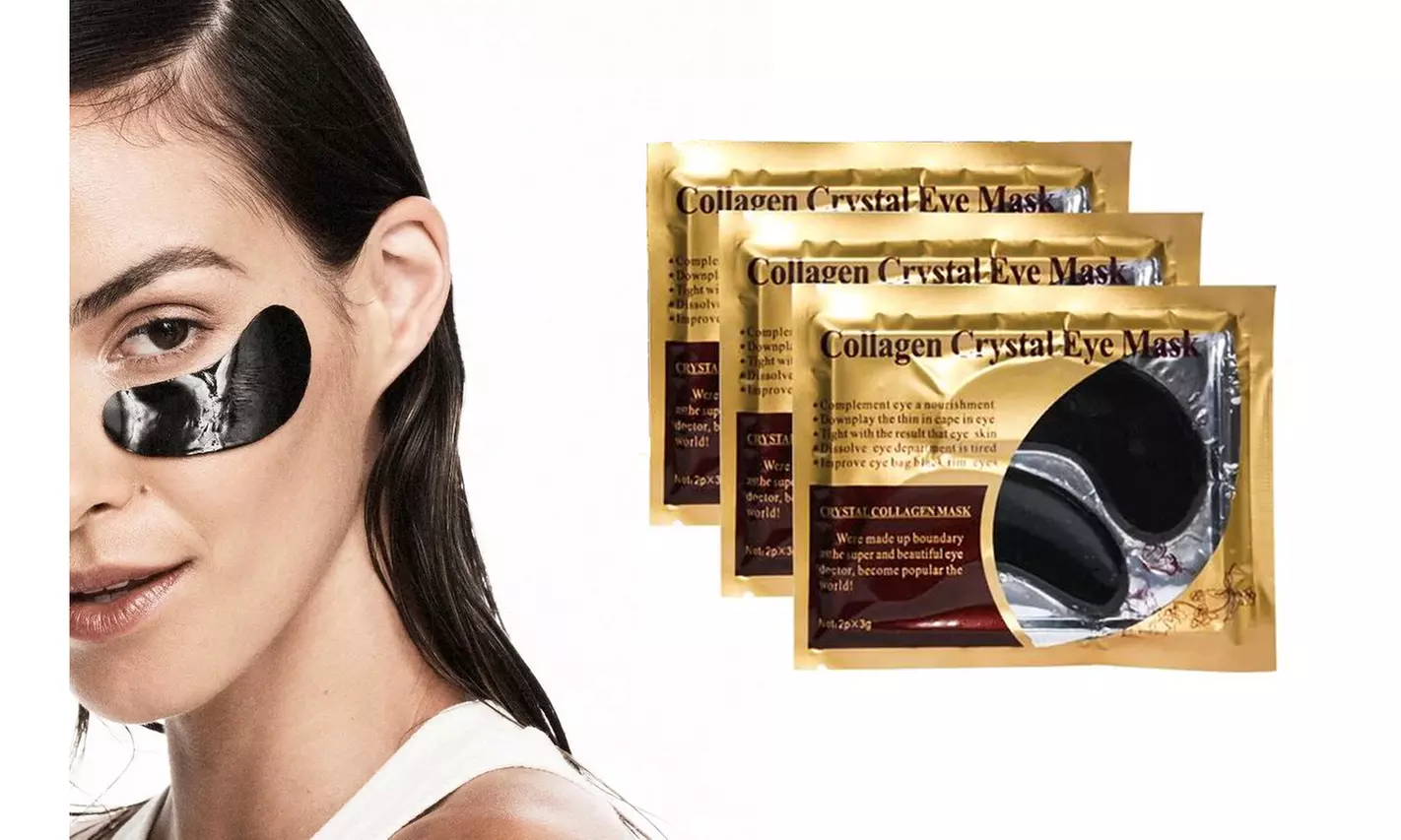 3 Pairs Collagen Crystal Eye Mask Eyelid Care Patches Dark Circles Pad Skin Care - Primary Image