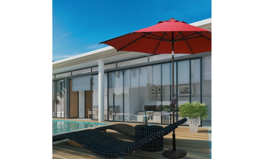 Abba Patio 9 FT Patio Umbrella 8 Ribs Auto Tilt for Outdoor Table ...