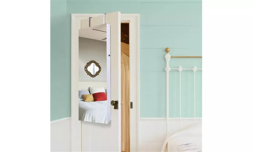 Full Mirror Makeup Mirror 8-layer Acrylic Storage Jewelry Mirror Cabinet  - Primary Image