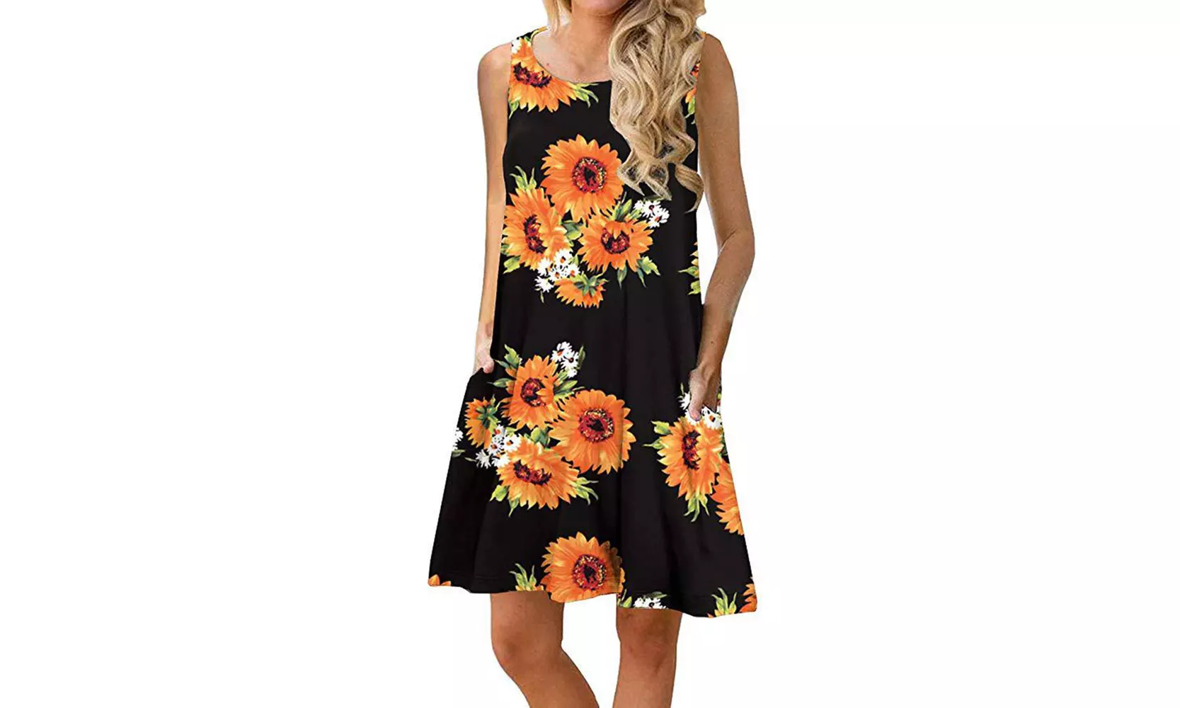 Womens Sleeveless Sundress with Pockets S-2X