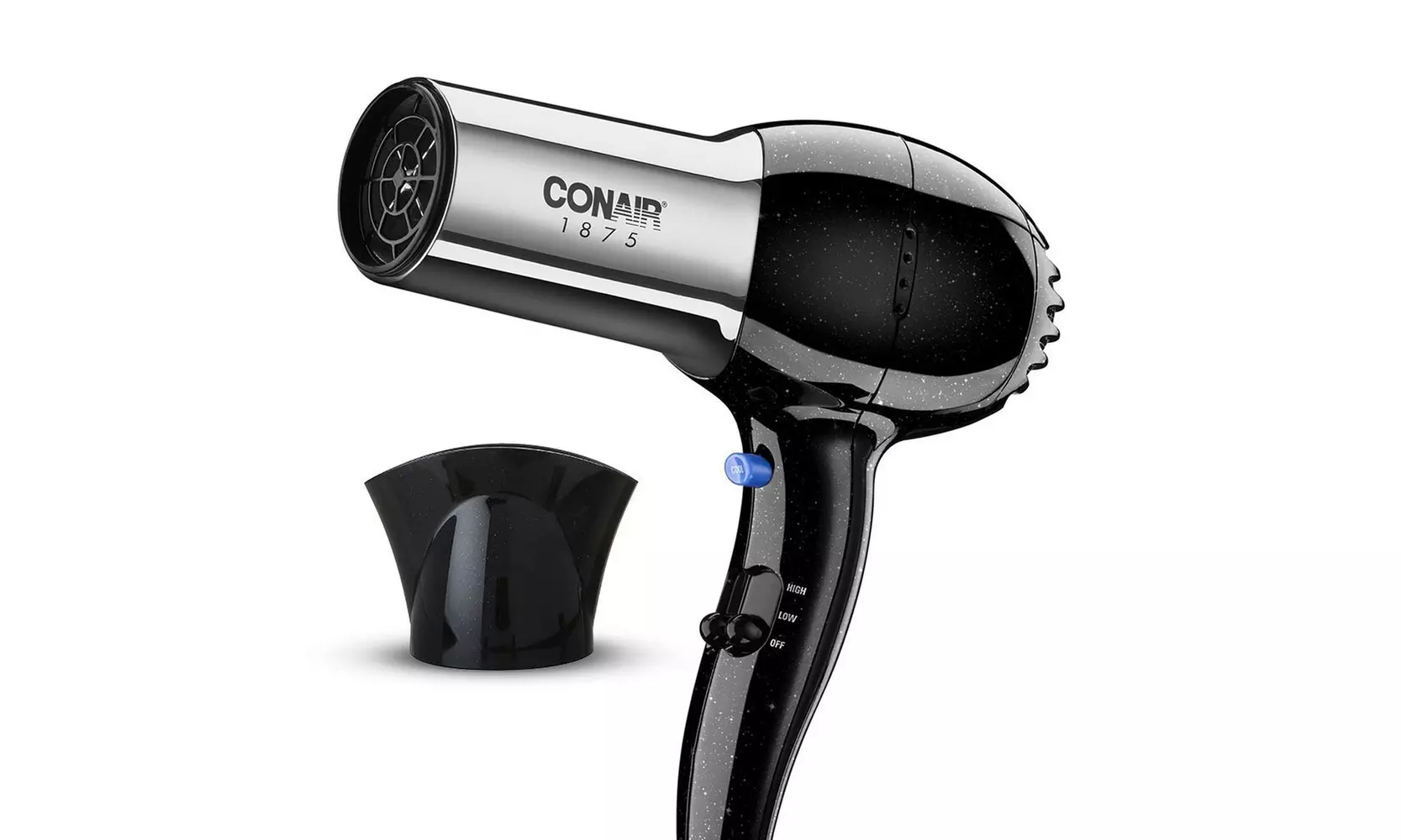  Watt Full Size Pro Hair Dryer with Ionic Conditioning, Black/Chrome - Primary Image