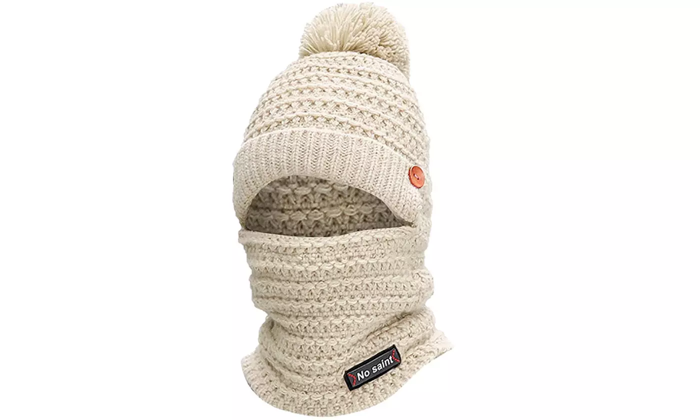 Womens Winter Hat Warm Thick Cap Scarf Knit Ski Beanies