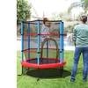 Image 3: Costway Youth Jumping Round Trampoline 55'' Exercise W/ Safety Pad Enclosure