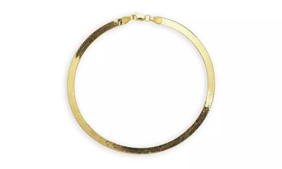 14K Italy Gold Plated 3mm Herringbone Anklet/Bracelet/Necklace - Primary Image