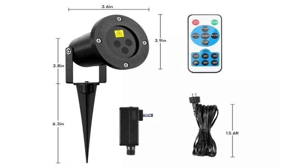 Red & Green Moving Christmas Laser Light Projector Spotlight with RF Remote - Second Medium