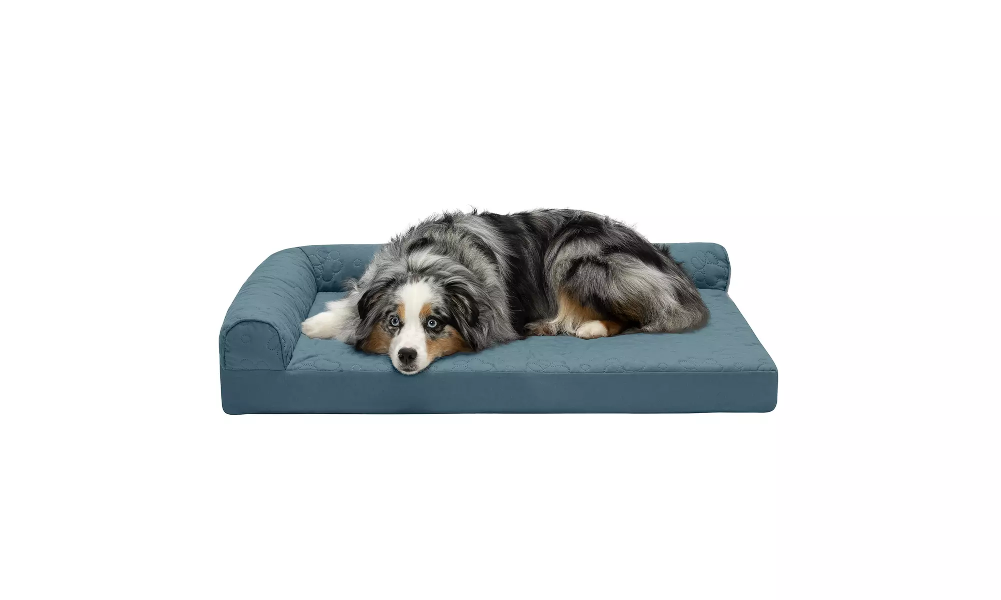 FurHaven Paw Quilted Chaise Full Support Sofa Pet Bed w/ Removable Cover