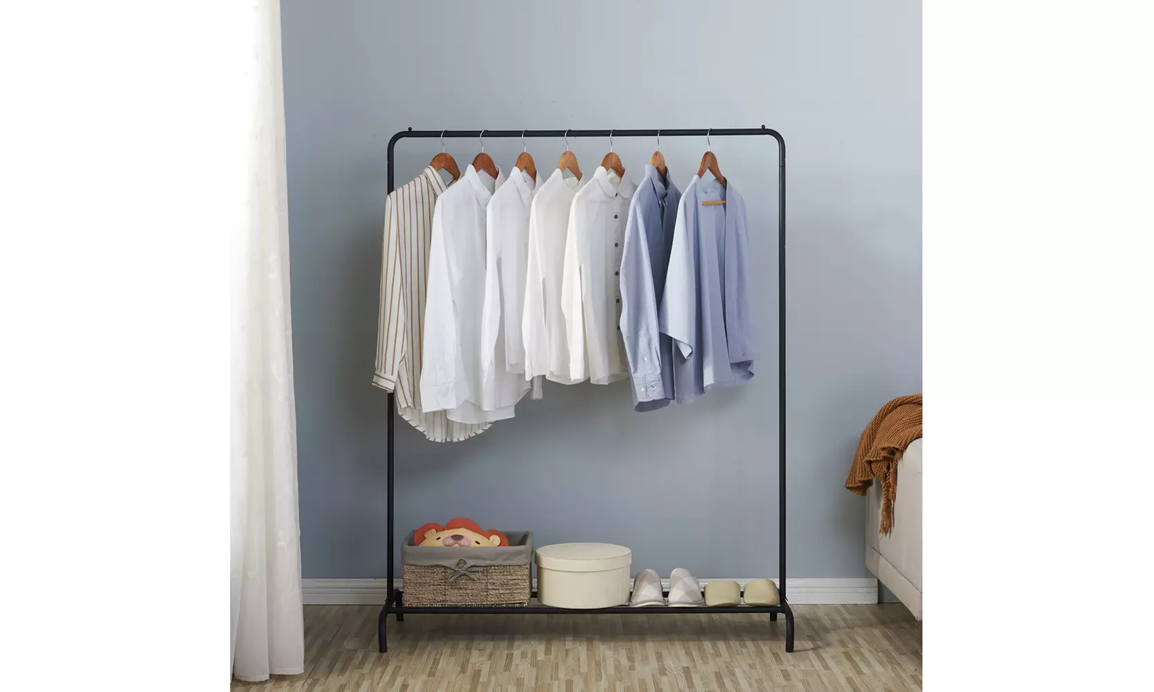 Black Clothing Garment Rack Heavy Duty Commercial Grade Clothes Stand Rack