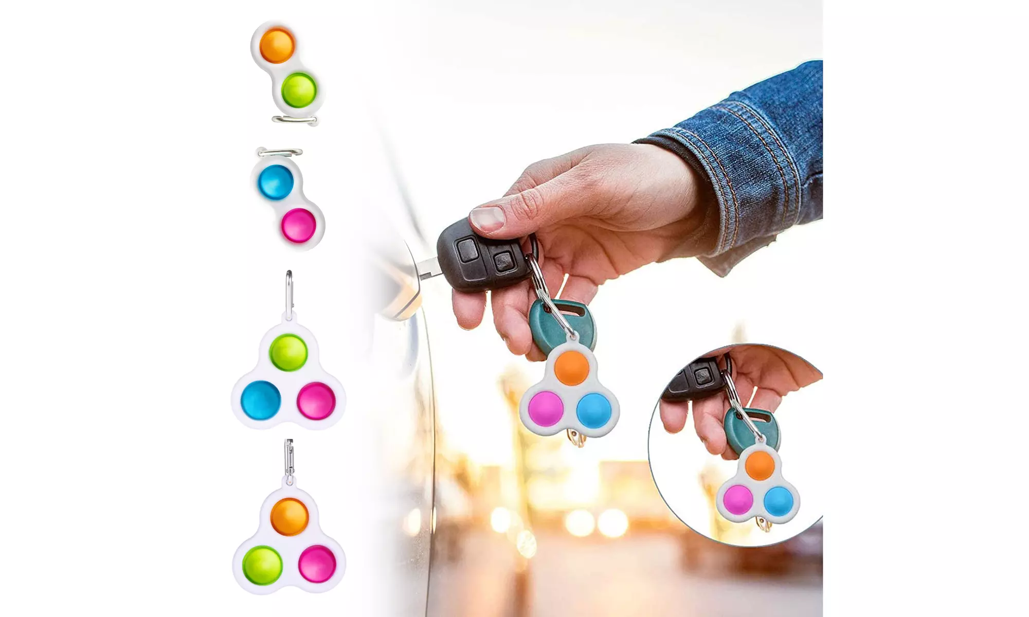 Simple Dimple Bubble Popper Anti-Stress Pressure Relief Fidget Toy (4 Pack) - Primary Image