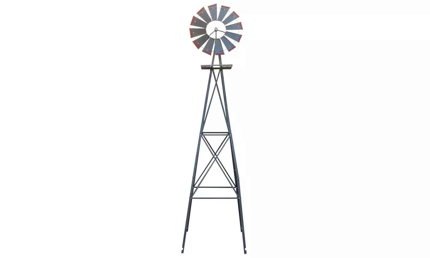 Windmill Yard Garden Metal Ornamental Wind Mill Weather Vane Weather Resistant - Primary Image