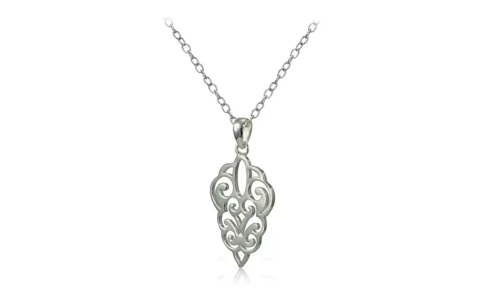 Sterling Silver High Polished Filigree Necklace