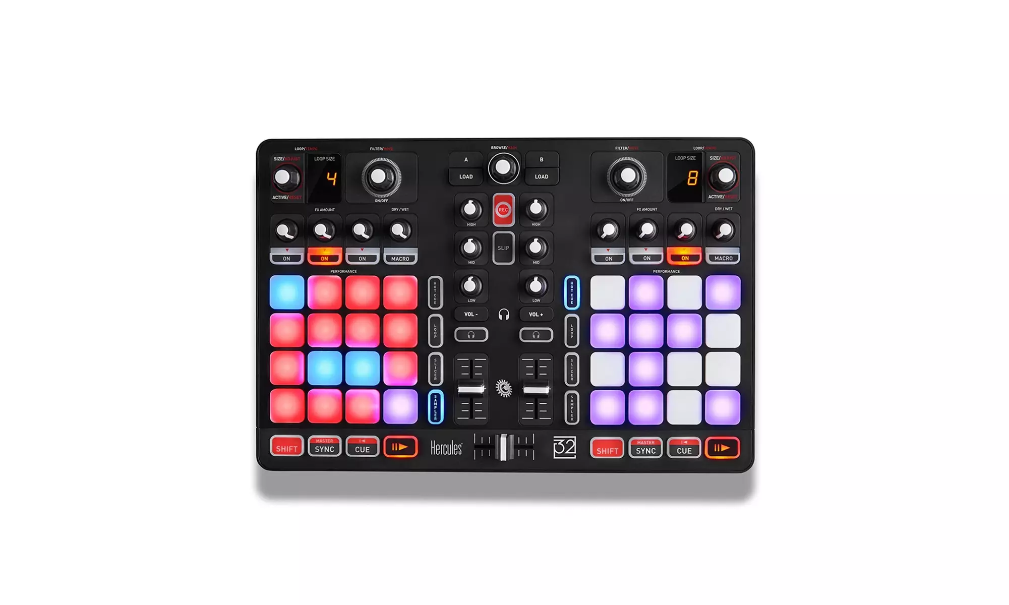 Hercules DJ Control P32 2-Channel 32 Pad DJ / Performance Controller - Primary Image