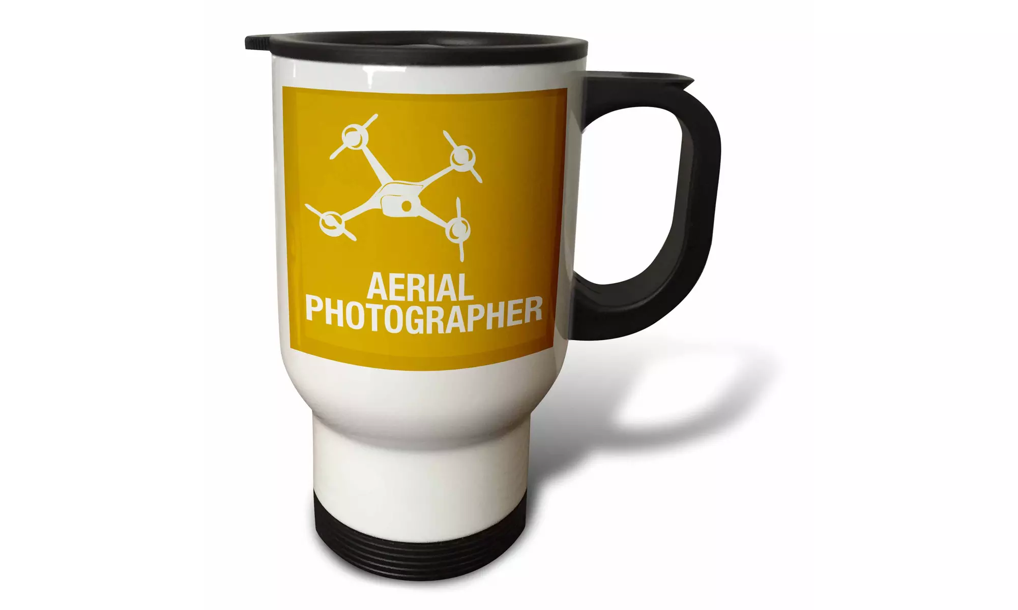  Travel Mug Yellow and Orange Drone, Aerial Photographer - 14oz  - Primary Image