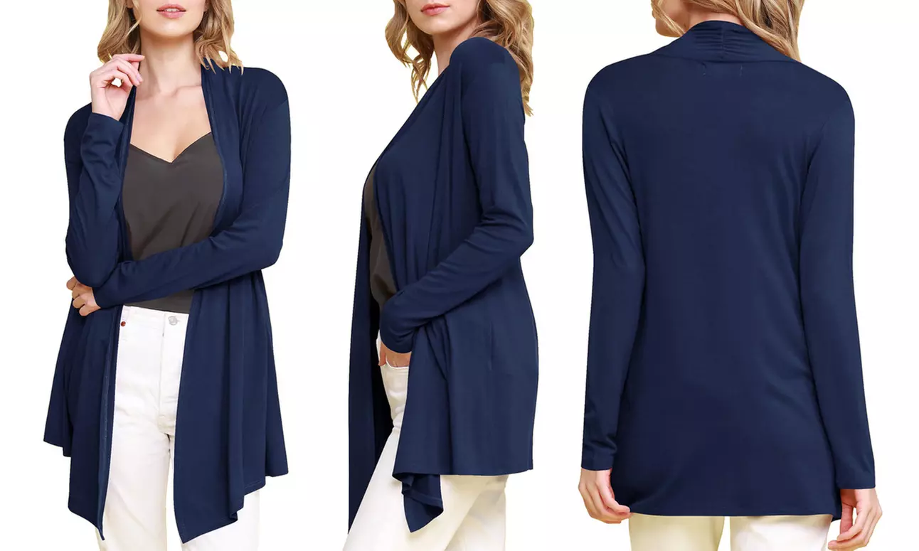 Open Front Cardigan S-3X by Made By Johnny Plus Size Sweater  