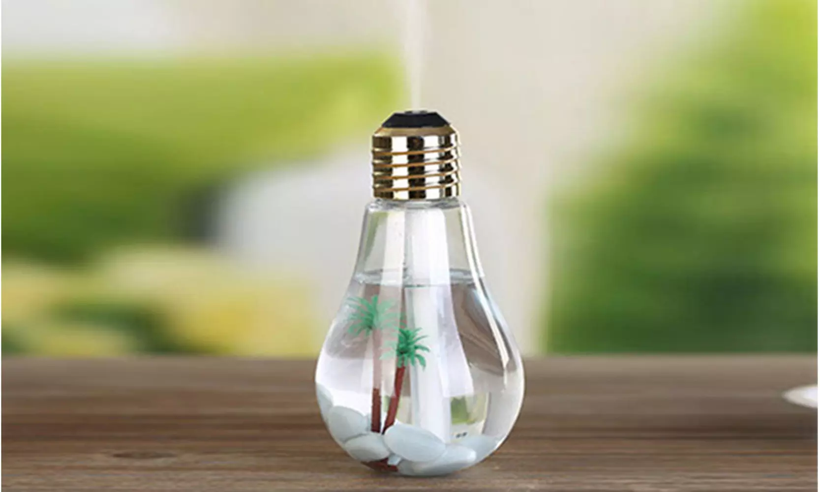 Aromatherapy Mini USB Bulb Diffuser and Air Purifier with LED Lights - Second Medium