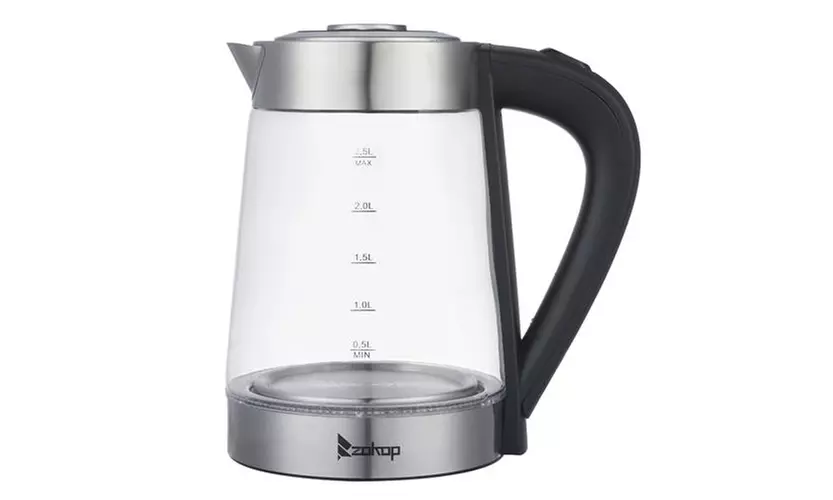  HD-250 110V 1500W 2.5L Electric Kettle with Blue Glass - Primary Image