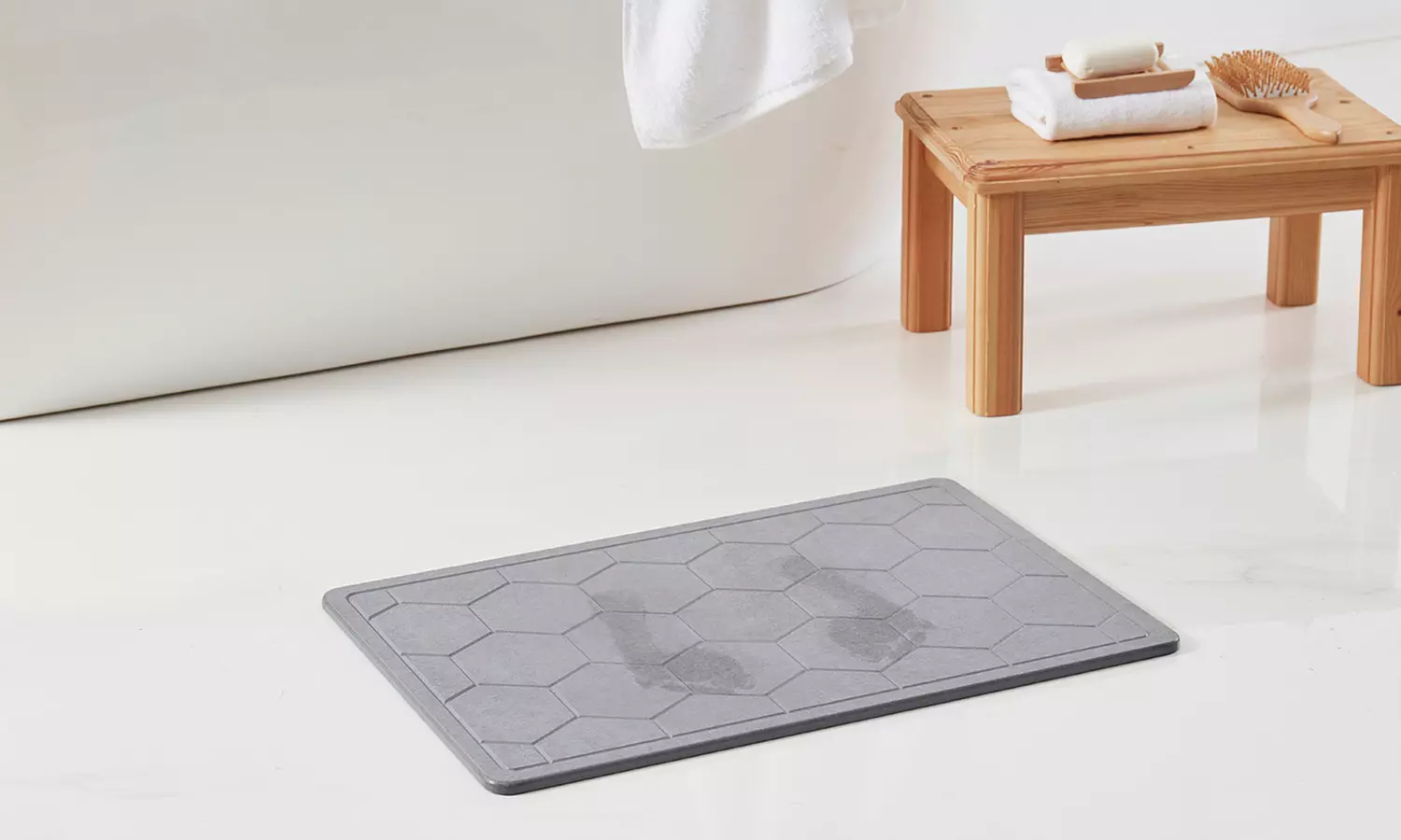 Bibb Home Diatomaceous Earth Stone Quick Drying Bath Mat