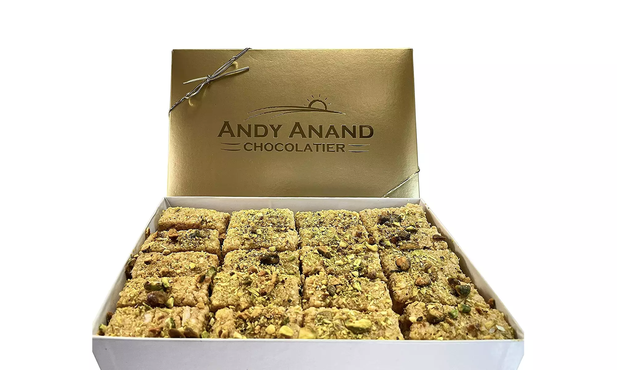 Andy Anand Milk Fudge with Cashews & Pistachios & Greeting Card - Primary Image