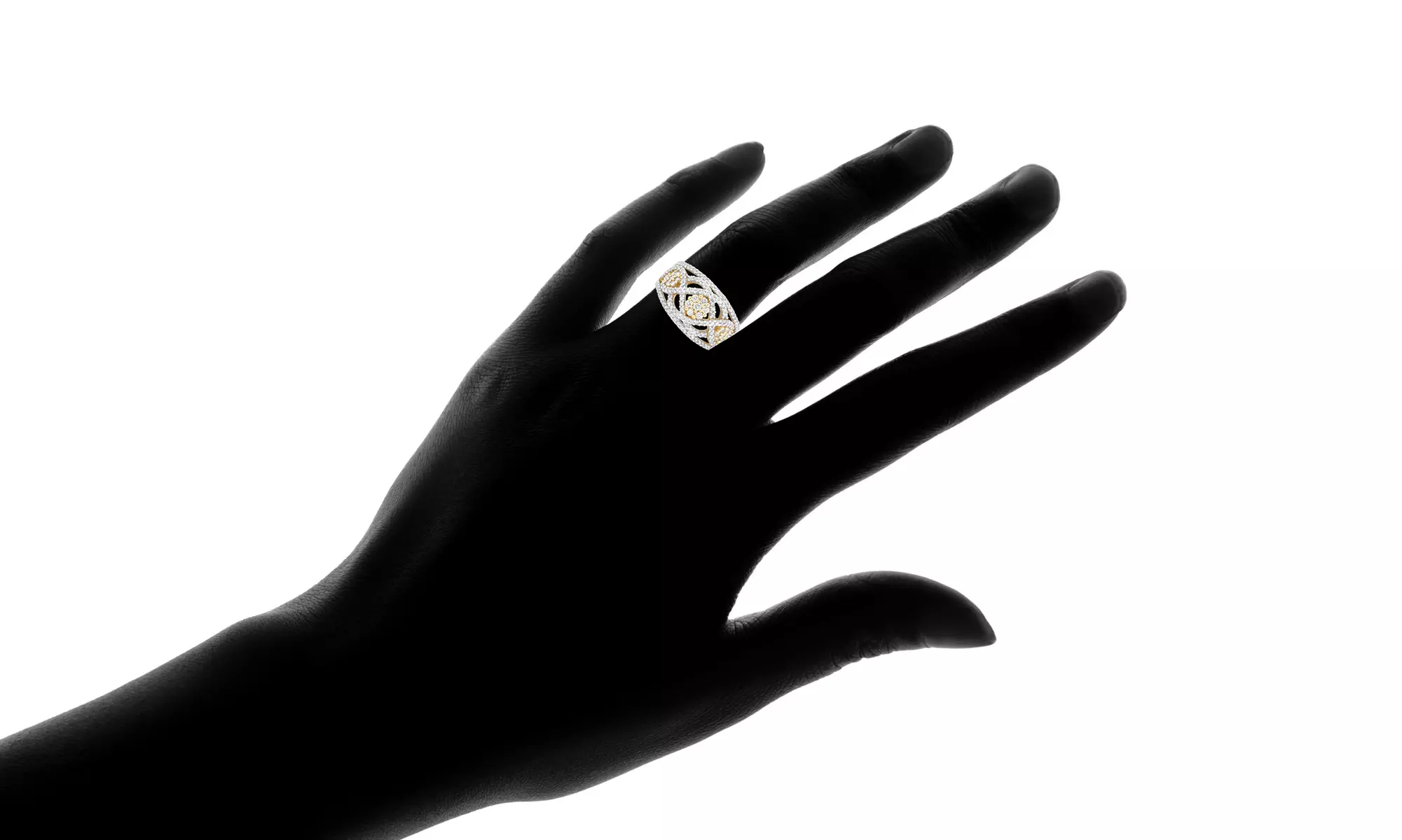 1 CTTW Round Diamond Woven Anniversary Ring in 10K Gold by Brilliant Diamond - Second Medium