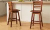 Costway 24.5" Counter Height Bar Chairs Swivel Bar Stools with Hollow Backrest