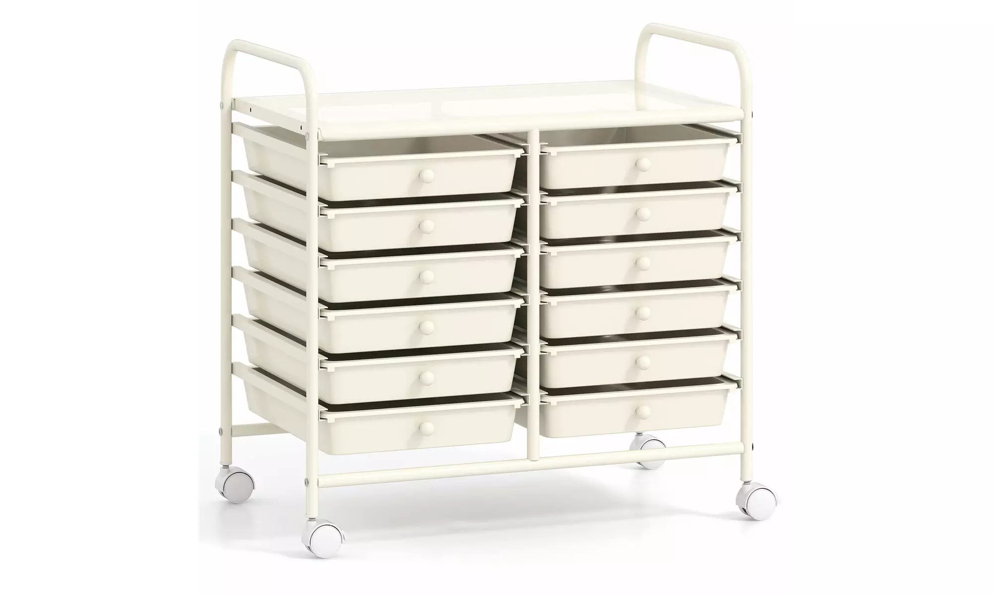 Costway 12 Drawers Rolling Cart Storage Scrapbook Paper Studio Organizer Bins