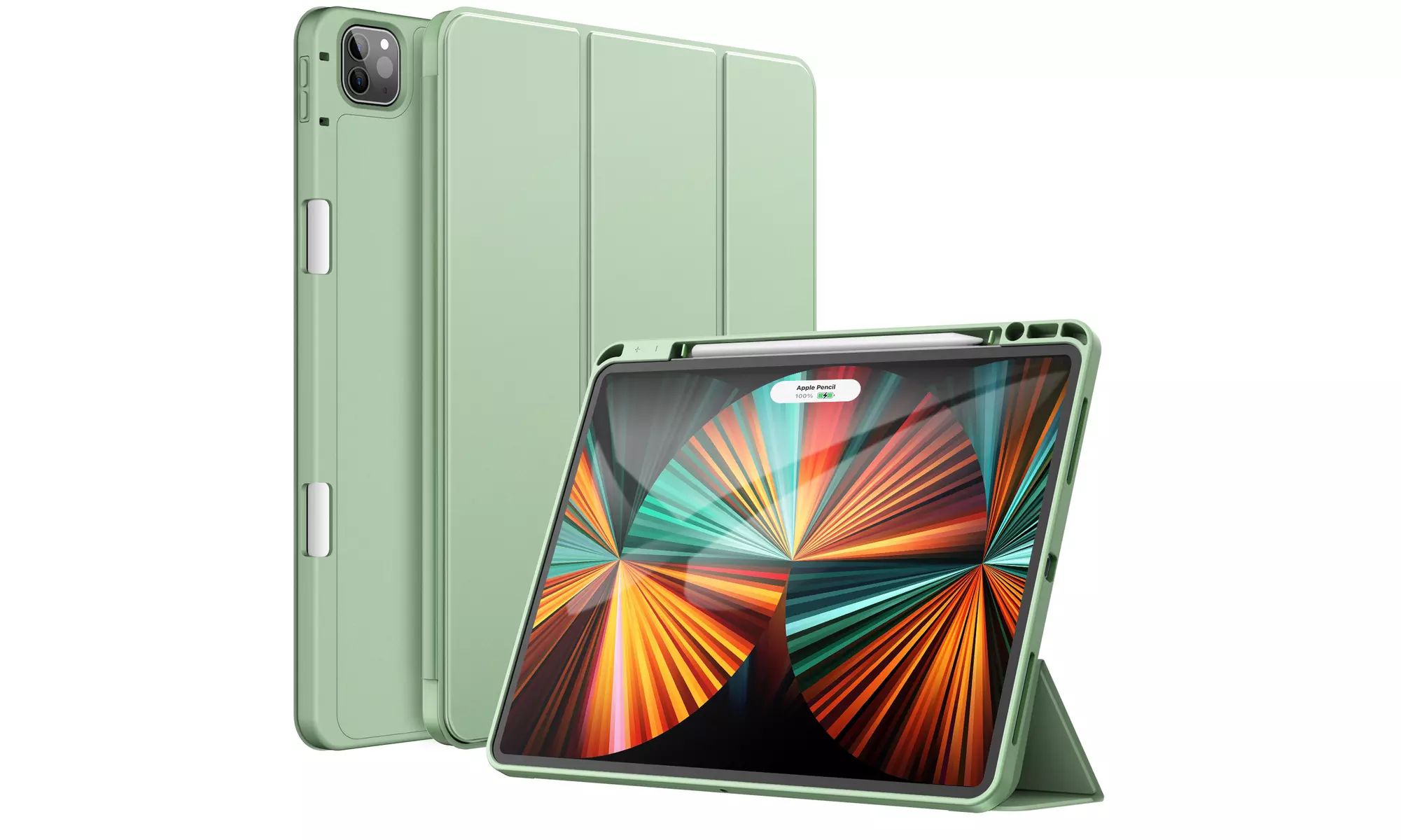 iPad Pro 12.9'' (2022/2021) Case with Pencil Holder, Support 2nd Pencil Charging