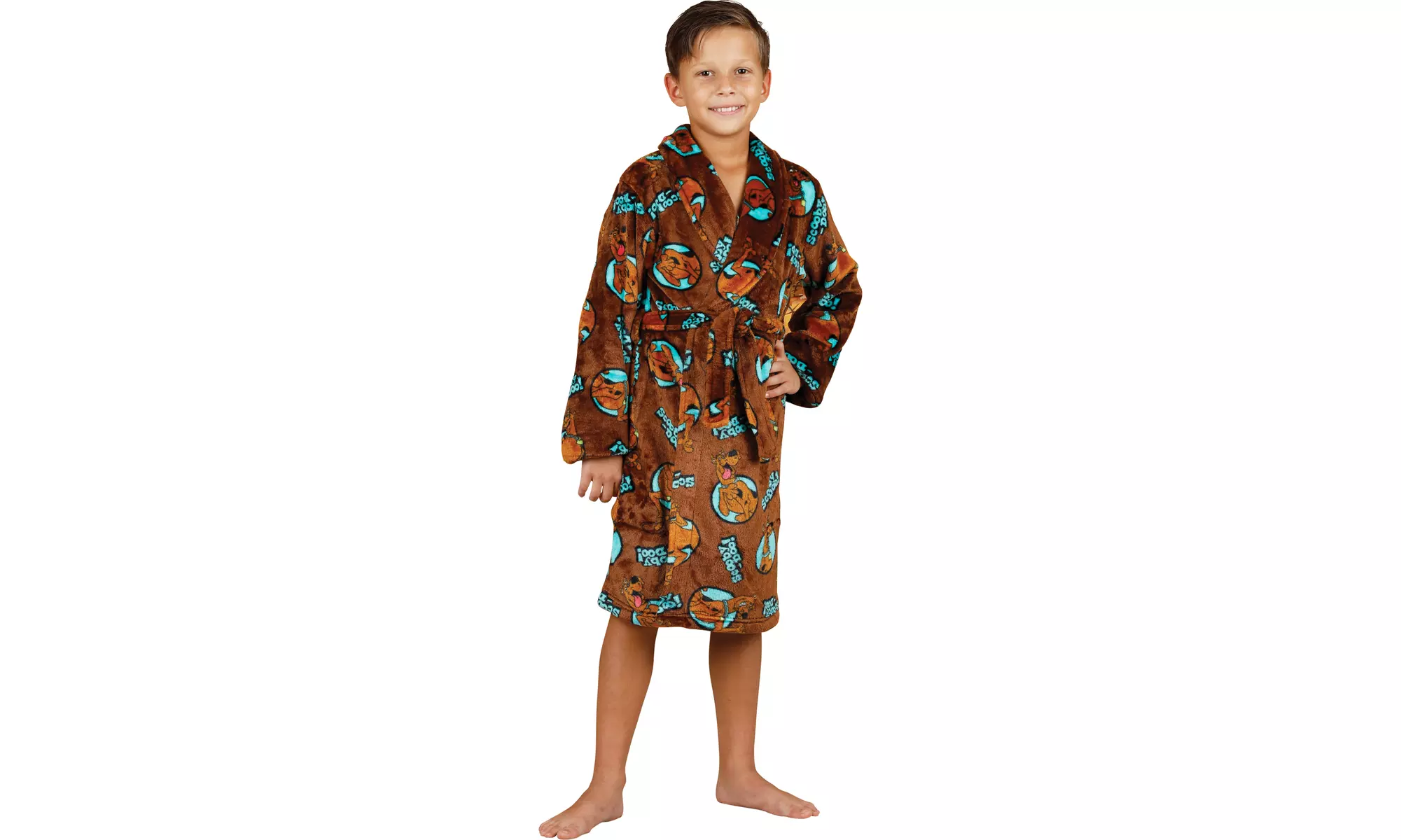 Scooby Doo Boys' Soft Fleece Robe Luxe Plush Comfy Spa Bathrobe Kids Sleepwear - Primary Image