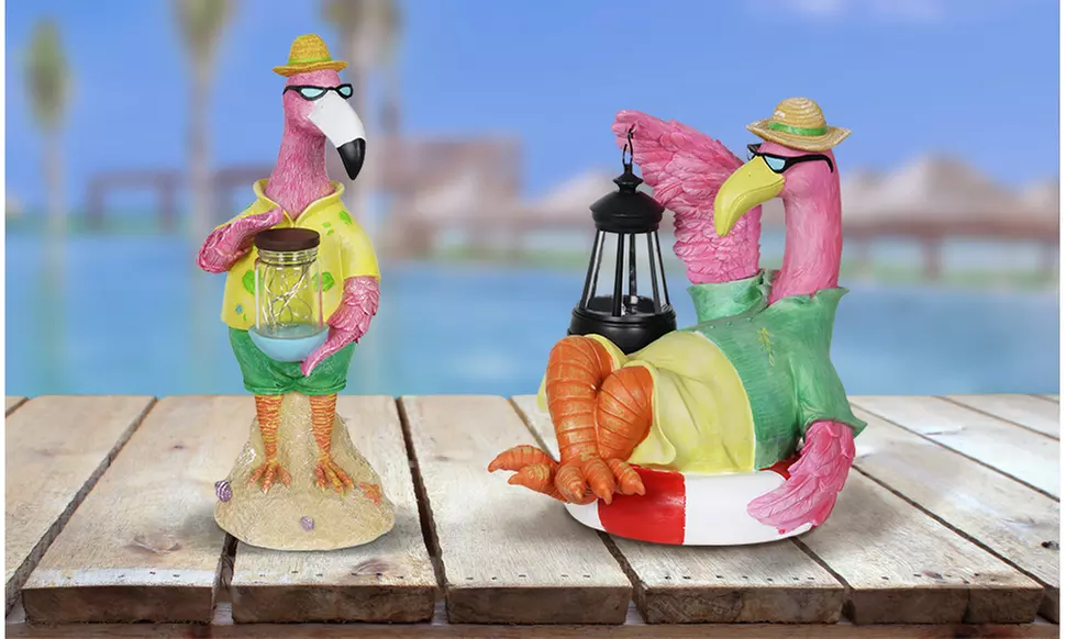 Exhart Solar Flamingo Garden Statue - Primary Image
