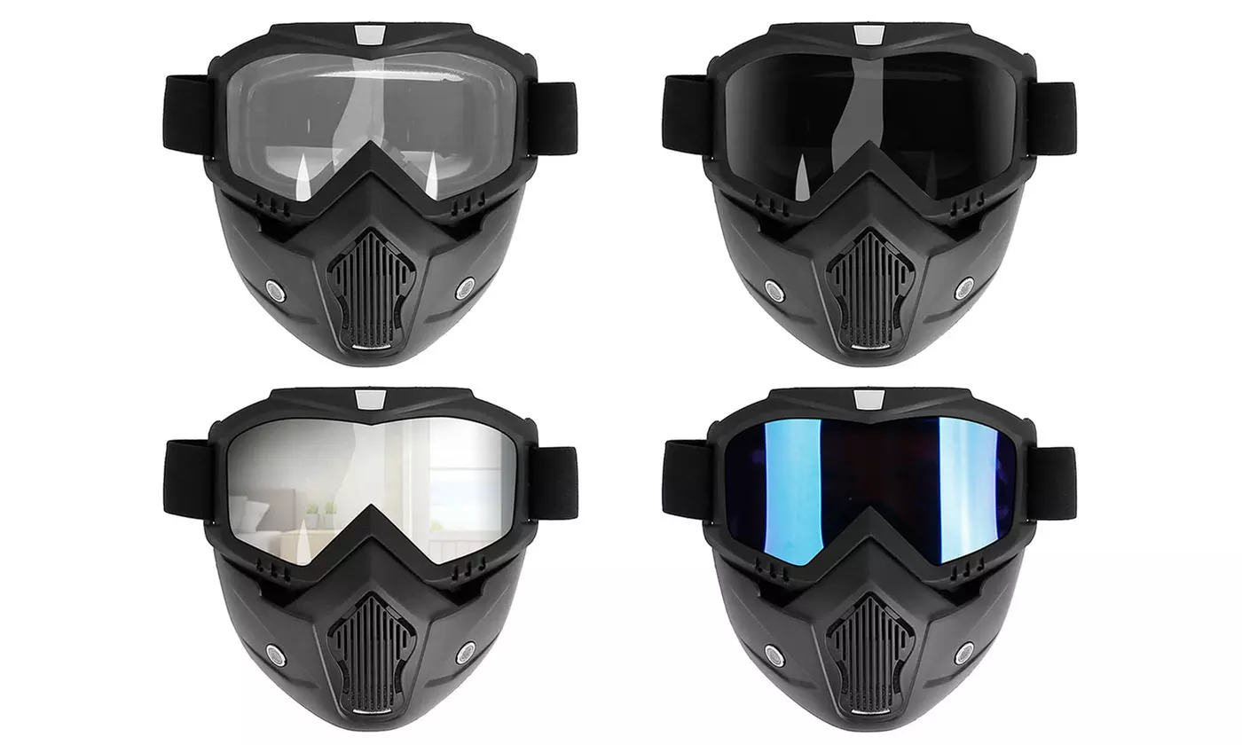 iMounTEK Motorcycle Goggles Removable Face Mask w/ Adjustable Mouth Filter - Primary Image