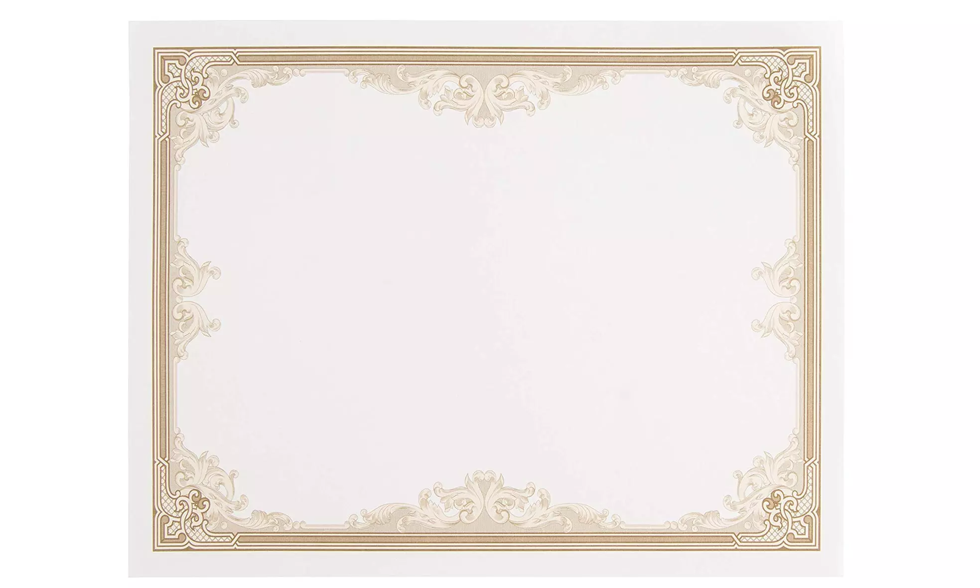 96 Pack Blank Certificate Award Printer Paper Diploma Brown Borders 8.5" x 11" - Second Medium