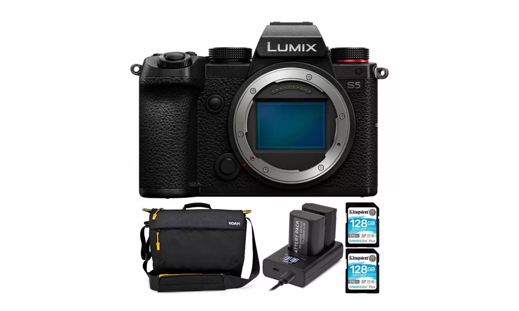 Panasonic LUMIX S5 4K Mirrorless Full-Frame L-Mount Camera (Body Only) Bundle - Primary Image