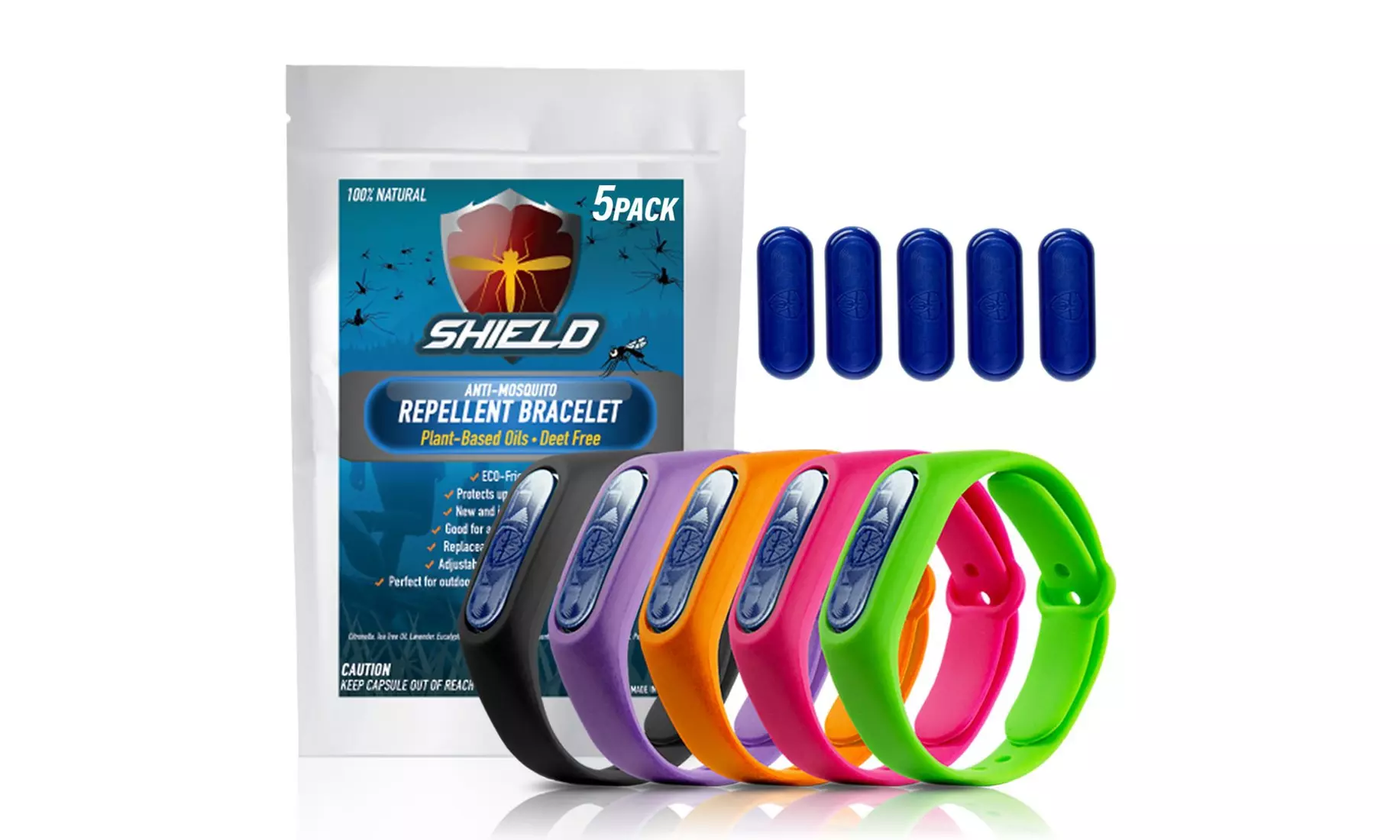 NextDia Shield Anti Mosquito Repellent Bracelet, Natural Insect & Bug Band Safe - Primary Image