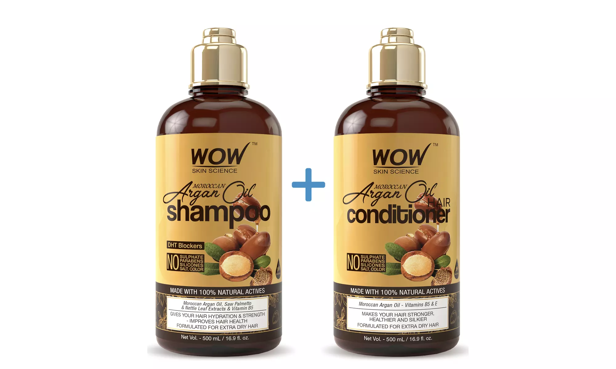 WOW Moroccan Argan Oil Shampoo and Conditioner Set (2 x 500ml) - Primary Image