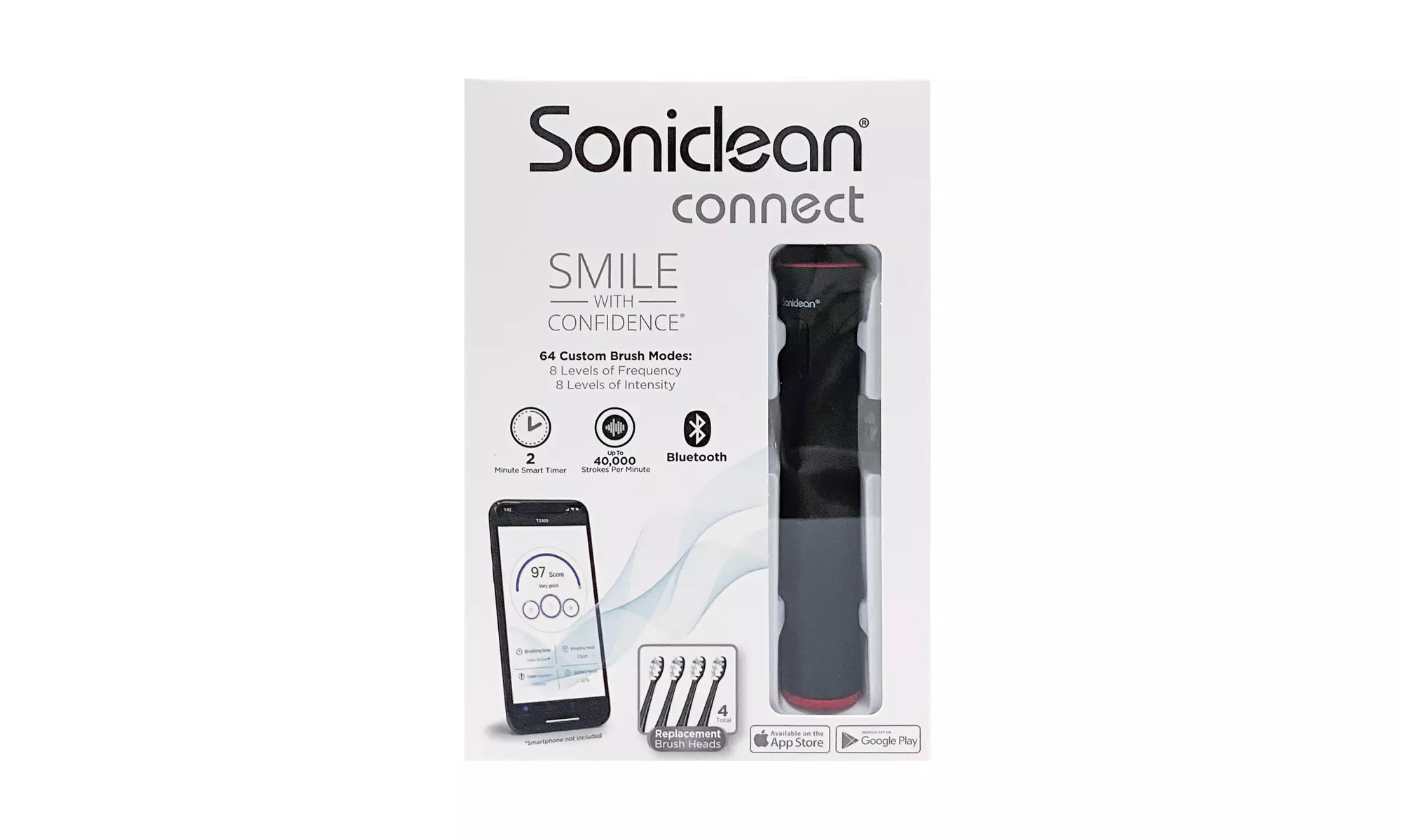 Soniclean Connect Bluetooth Sonic Toothbrush with 4 Replacement Heads - Primary Image