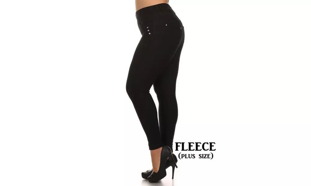 Fleece Fashion Jeggings - Plus Size - Primary Image