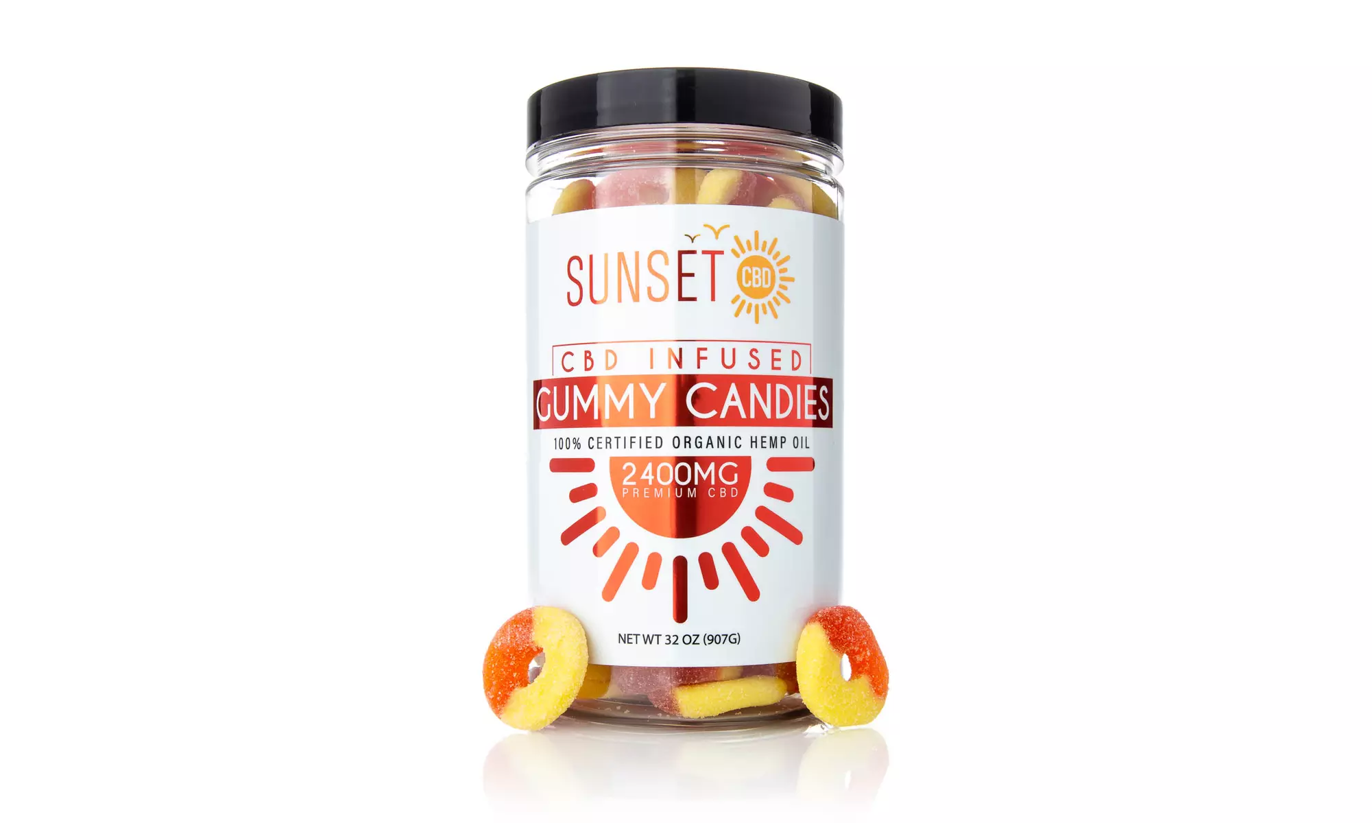Premium Mega Size CBD Infused Gummies (2400mg) 32oz from Sunset CBD