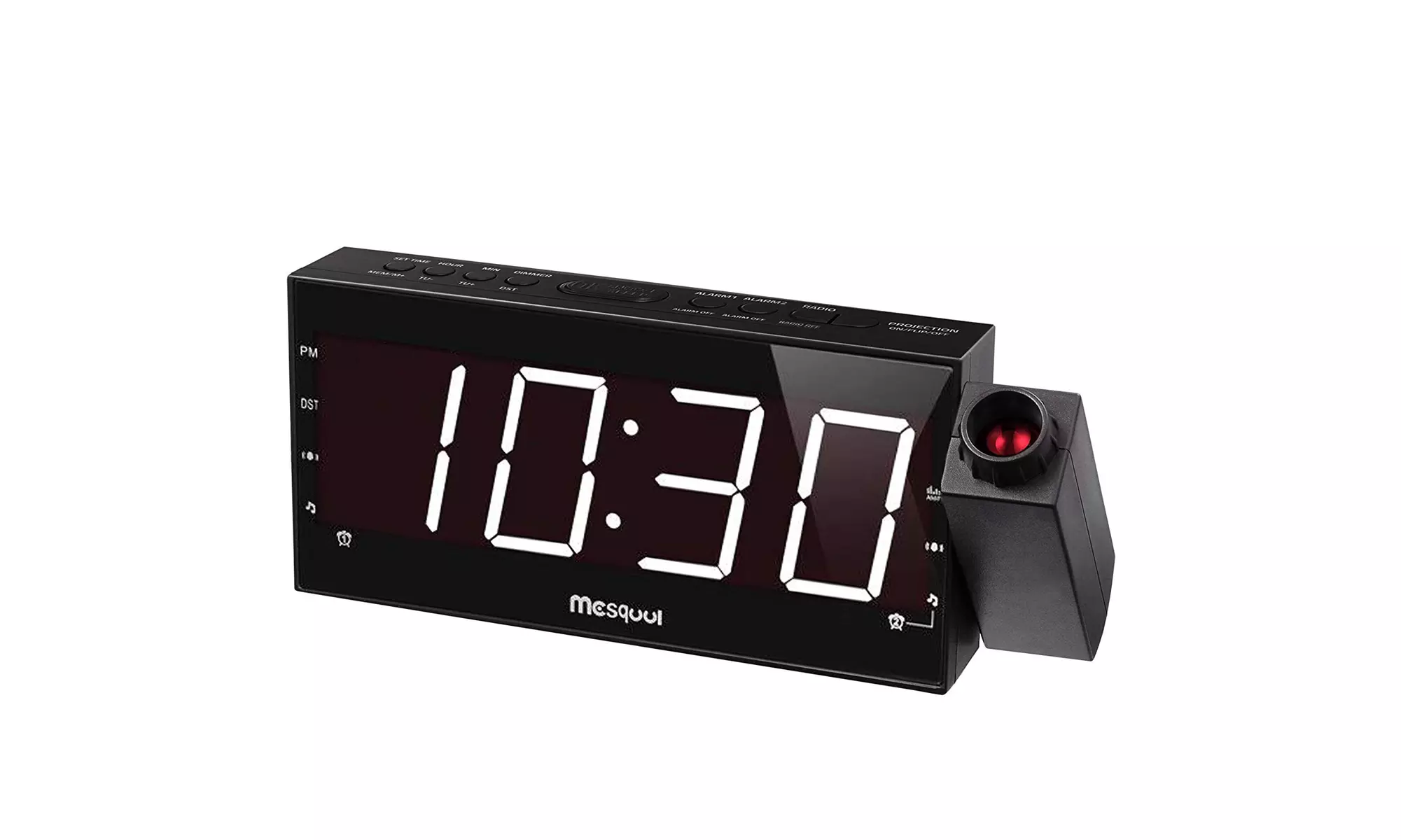 Mesqool 7" Projection Alarm Clock for Travel, Bedrooms, Ceiling, Kitchen, Desk - Primary Image
