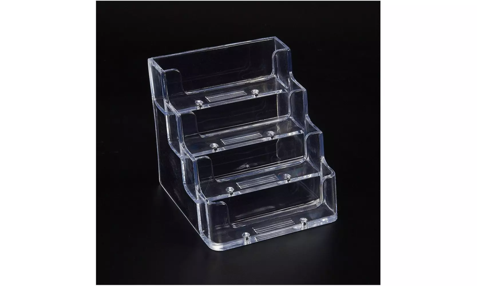 Acrylic Business Card Holder - 2 Pack Clear Business Card Display Stands - Second Medium