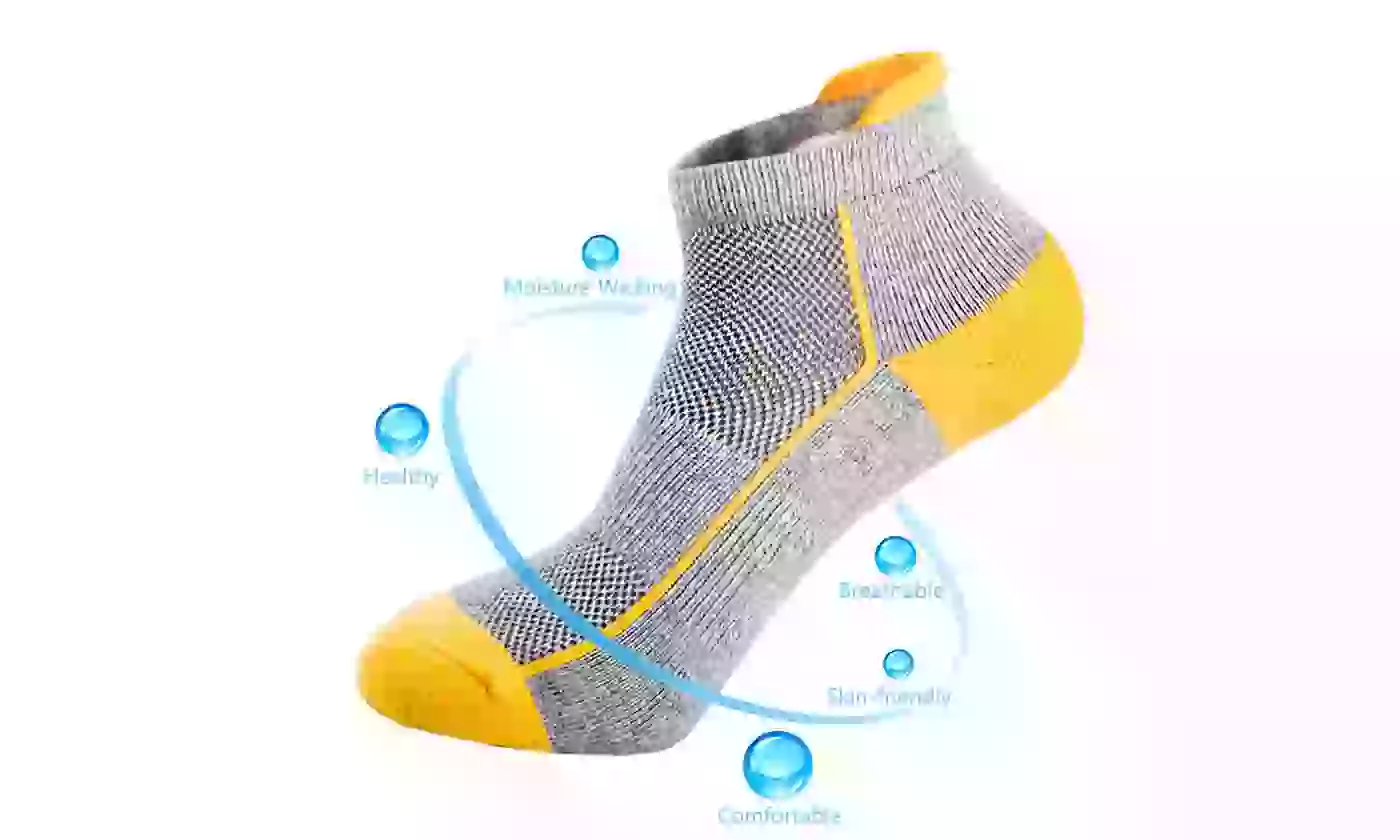 4 Pairs Mens Athletic Low Cut Ankle Tab Socks Mesh Cushioned Breathable Running