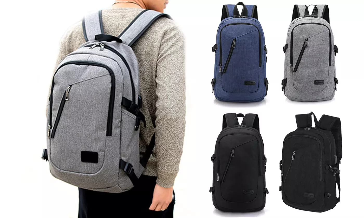 Backpack Business Travel Anti Theft Backpack with USB Charging Port - Primary Image