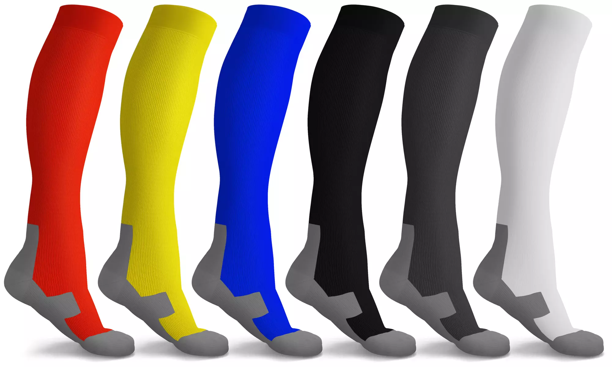 Dynamic Comfort Graduated Compression Socks for Men and Women (6-Pack) - Primary Image