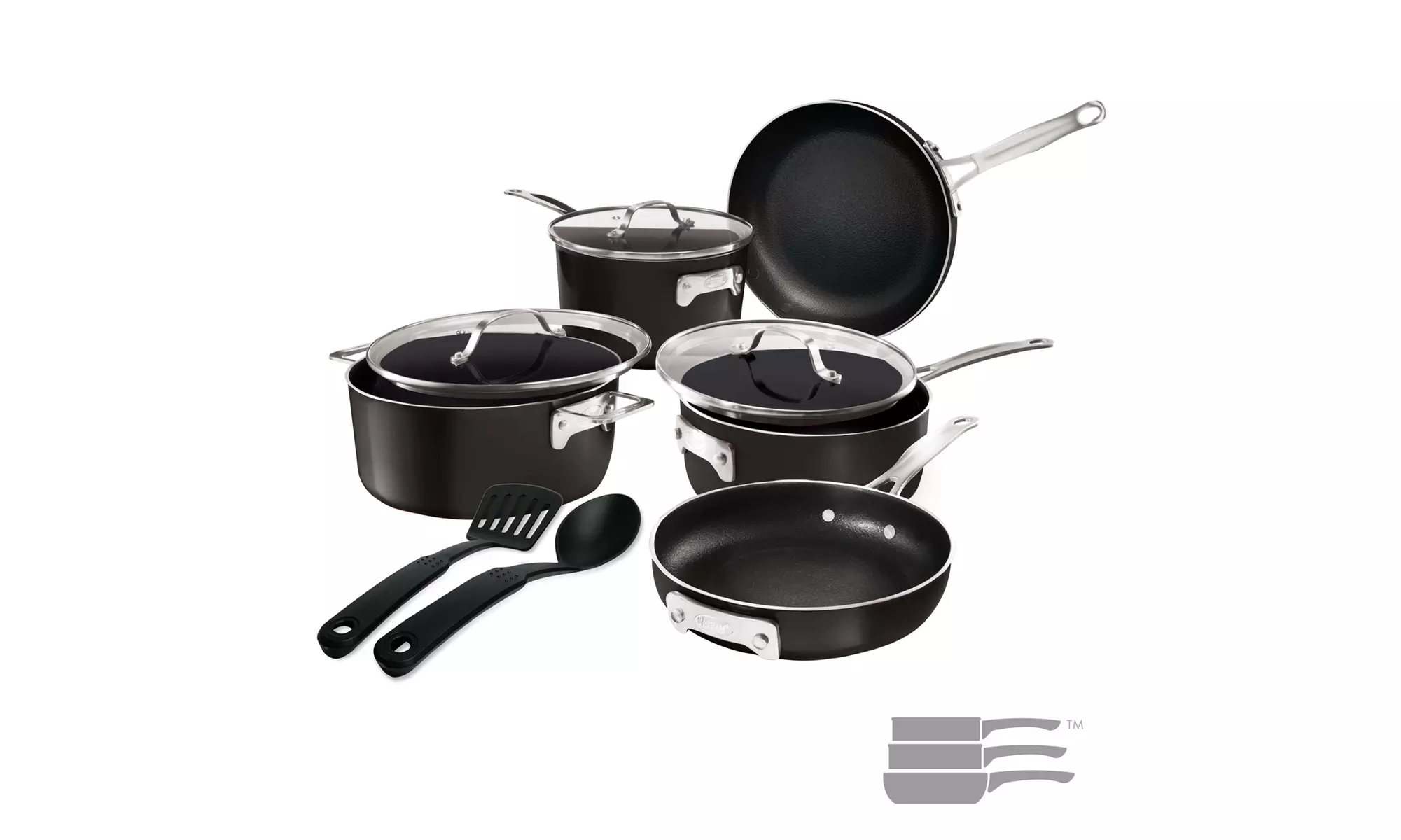 Gotham Steel Stackable Space Saving 10-Piece Cookware Set - Second Medium