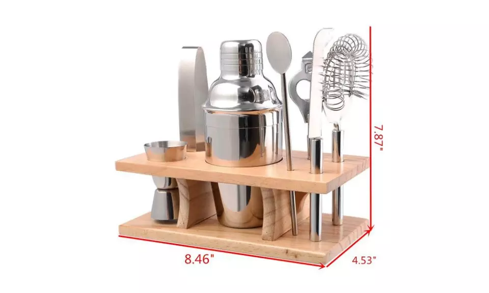Stainless Steel Cocktail Shaker Mixer Drink Bartender Martini Tools Bar Set Kit - Second Medium