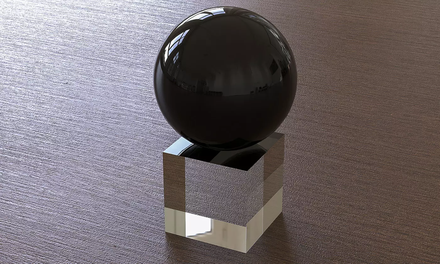 6"  Sphere Black Crystal Ball Healing Rainbow Stone Home Decor