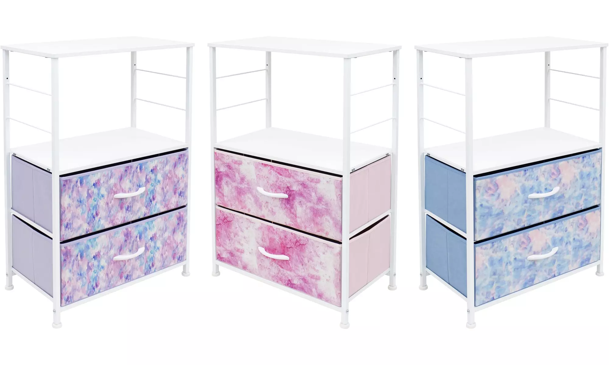 2-Drawer w/ 2 Shelf Nightstand Storage - Bedside Furniture & Accent End Table - Primary Image
