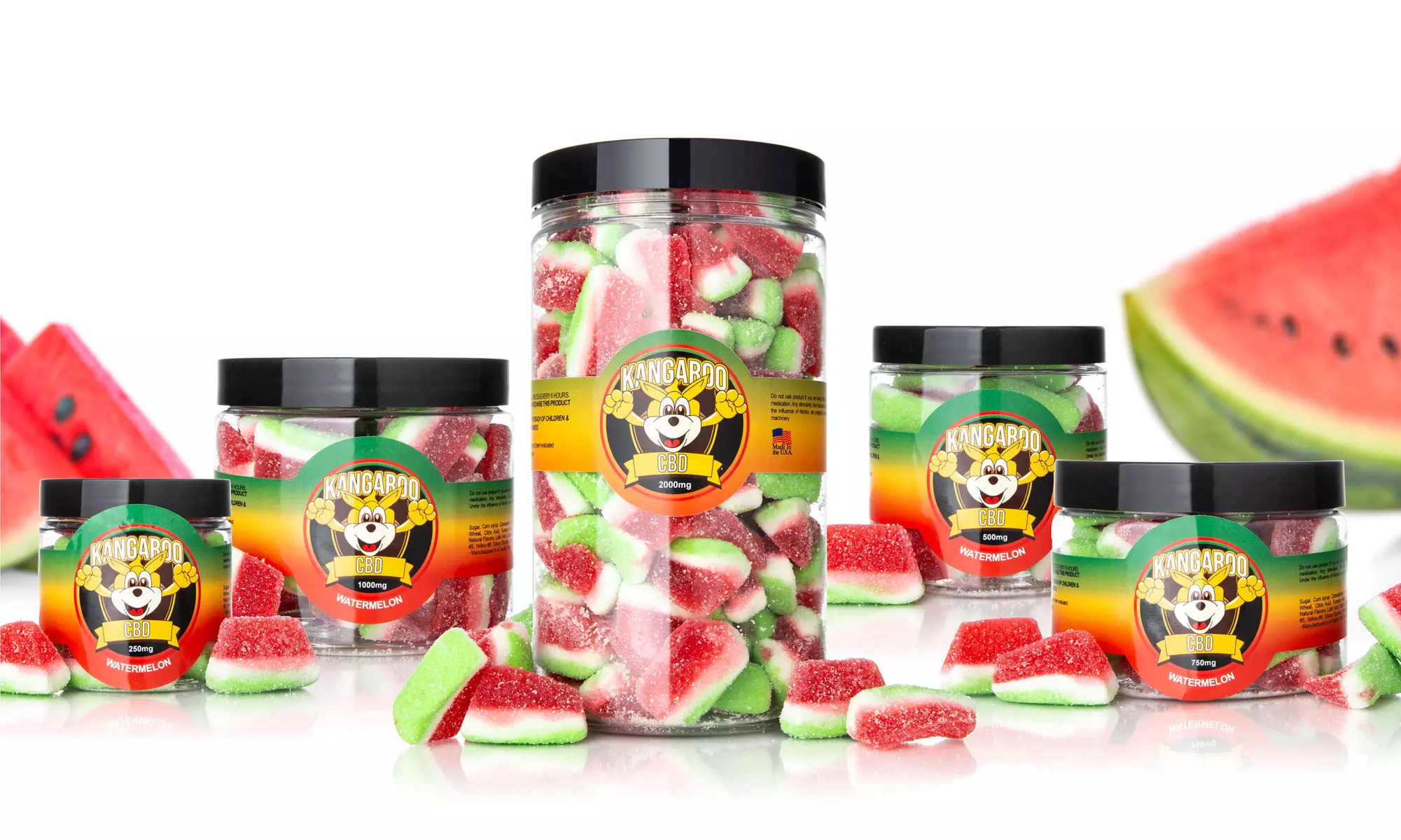 100% Organic CBD-Infused Watermelon Gummy Candy from Kangaroo CBD - Primary Image